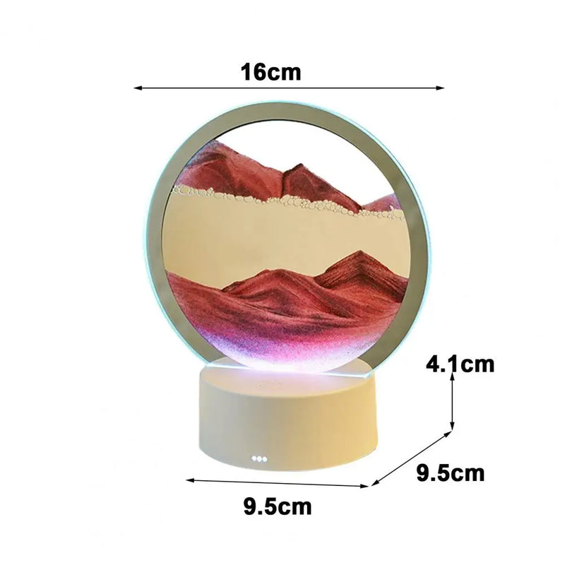 1Pc Sand Painting Night Light Unique Led Hourglass Ornament Creative 3d Moving Sand Art Frame Night Light for Home Decoration