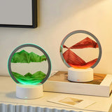 1Pc Sand Painting Night Light Unique Led Hourglass Ornament Creative 3d Moving Sand Art Frame Night Light for Home Decoration